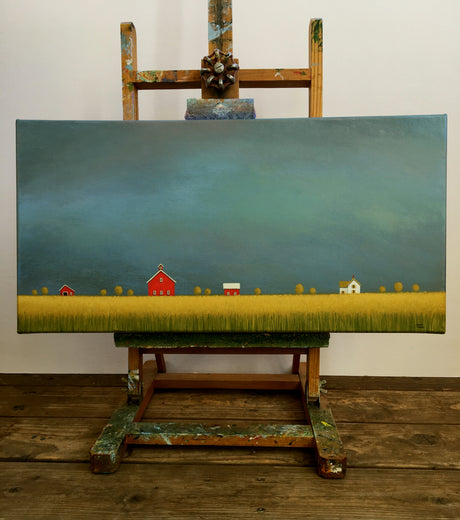 Farm Under an Overcast Sky by Sharon France |  Context View of Artwork 