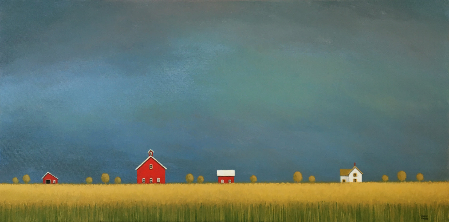 Farm Under an Overcast Sky by Sharon France |  Artwork Main Image 