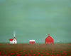 Original art for sale at UGallery.com | Overcast Sky Over the Poppy Farm by Sharon France | $1,400 | acrylic painting | 16' h x 20' w | thumbnail 1
