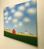 Original art for sale at UGallery.com | Red Barn on the Old Farm by Sharon France | $1,400 | acrylic painting | 16' h x 20' w | thumbnail 2