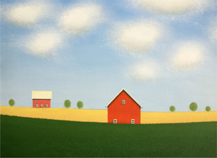 Original art for sale at UGallery.com | Red Barn on the Old Farm by Sharon France | $1,400 | acrylic painting | 16' h x 20' w | photo 3