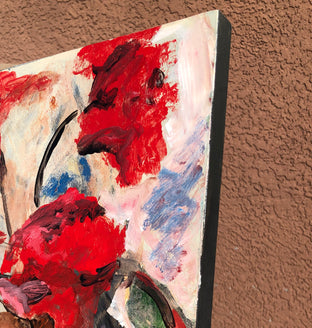 Blooming Red by Sharon Sieben |  Side View of Artwork 