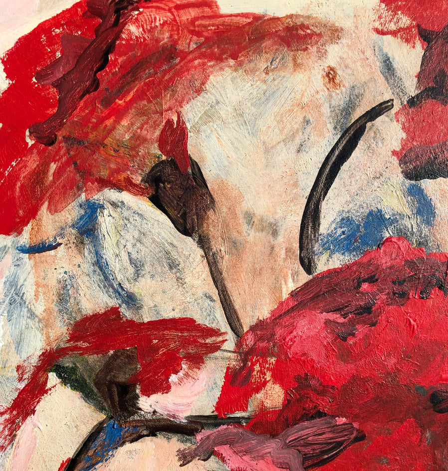 Blooming Red by Sharon Sieben |  Closeup View of Artwork 