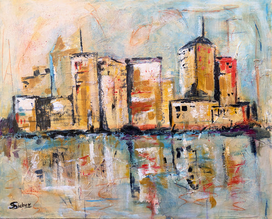City Skyline VII by Sharon Sieben - acrylic painting | UGallery