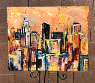 Original art for sale at UGallery.com | DownTown by Sharon Sieben | $1,675 | acrylic painting | 24' h x 30' w | photo 3