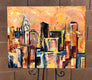 Original art for sale at UGallery.com | DownTown by Sharon Sieben | $1,675 | acrylic painting | 24' h x 30' w | thumbnail 3