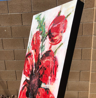 Red Poppies by Sharon Sieben |  Side View of Artwork 