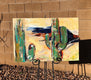 Original art for sale at UGallery.com | Saguaro Silhouettes by Sharon Sieben | $1,325 | acrylic painting | 20' h x 30' w | thumbnail 3