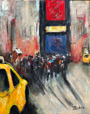 Original art for sale at UGallery.com | Times Square II by Sharon Sieben | $1,225 | acrylic painting | 30' h x 24' w | photo 1