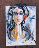 Original art for sale at UGallery.com | Tiny Visitor by Sharon Sieben | $750 | acrylic painting | 24' h x 18' w | thumbnail 3