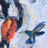 Original art for sale at UGallery.com | Tiny Visitor by Sharon Sieben | $750 | acrylic painting | 24' h x 18' w | thumbnail 4