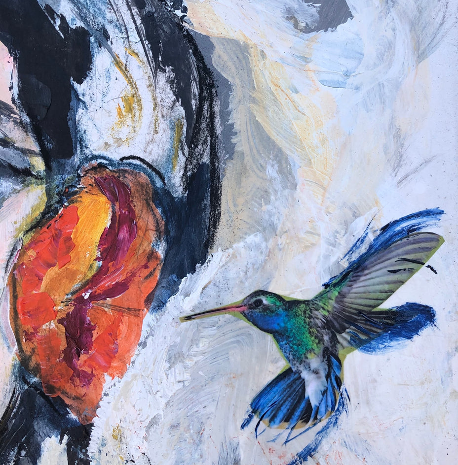 Tiny Visitor by Sharon Sieben |  Closeup View of Artwork 