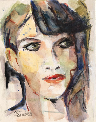 Original art for sale at UGallery.com | I'm Listening by Sharon Sieben | $375 | mixed media artwork | 14' h x 11' w | photo 1