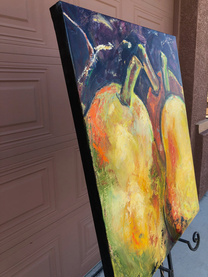 Three Pears by Sharon Sieben |  Side View of Artwork 