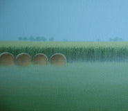 Original art for sale at UGallery.com | Bales by the Old Farm Shed by Sharon France | $800 | acrylic painting | 12' h x 24' w | thumbnail 3