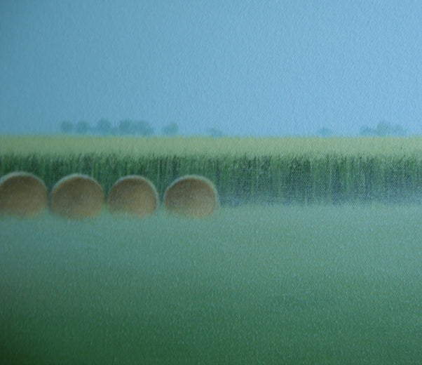 Bales by the Old Farm Shed by Sharon France |  Context View of Artwork 