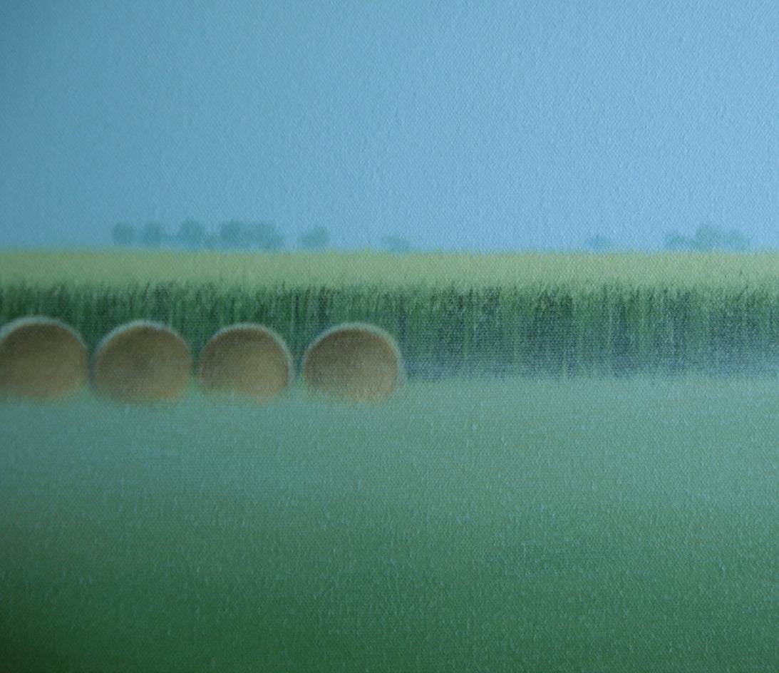 Bales by the Old Farm Shed by Sharon France |  Context View of Artwork 