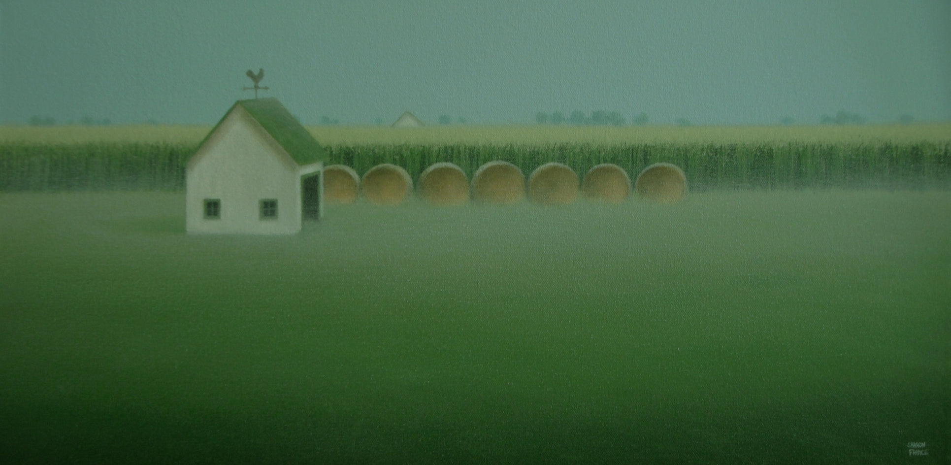 Bales by the Old Farm Shed by Sharon France |  Artwork Main Image 