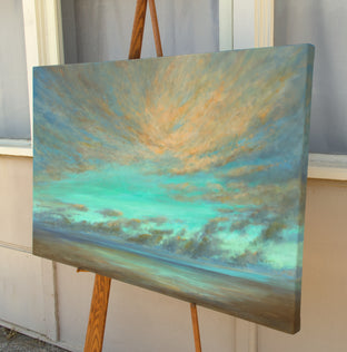 Original art for sale at UGallery.com | Coastal Clouds - Drifting by Sheila Finch | $3,800 | oil painting | 30' h x 48' w | photo 3