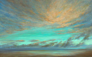 Original art for sale at UGallery.com | Coastal Clouds - Drifting by Sheila Finch | $3,800 | oil painting | 30' h x 48' w | photo 1