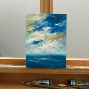 Original art for sale at UGallery.com | Surfing the Winds by Sheila Finch | $475 | oil painting | 8' h x 6' w | photo 3