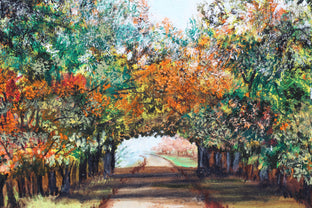Original art for sale at UGallery.com | Autumn Tunnel by Shela Goodman | $375 | oil painting | 12' h x 16' w | photo 1