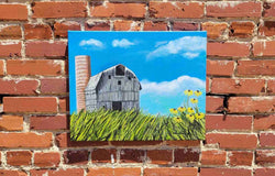 Original art for sale at UGallery.com | Barn and Silo II by Shela Goodman | $600 | oil painting | 16' h x 20' w | thumbnail 3