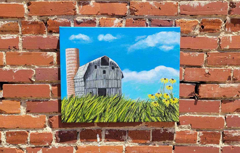 Barn and Silo II by Shela Goodman |  Context View of Artwork 