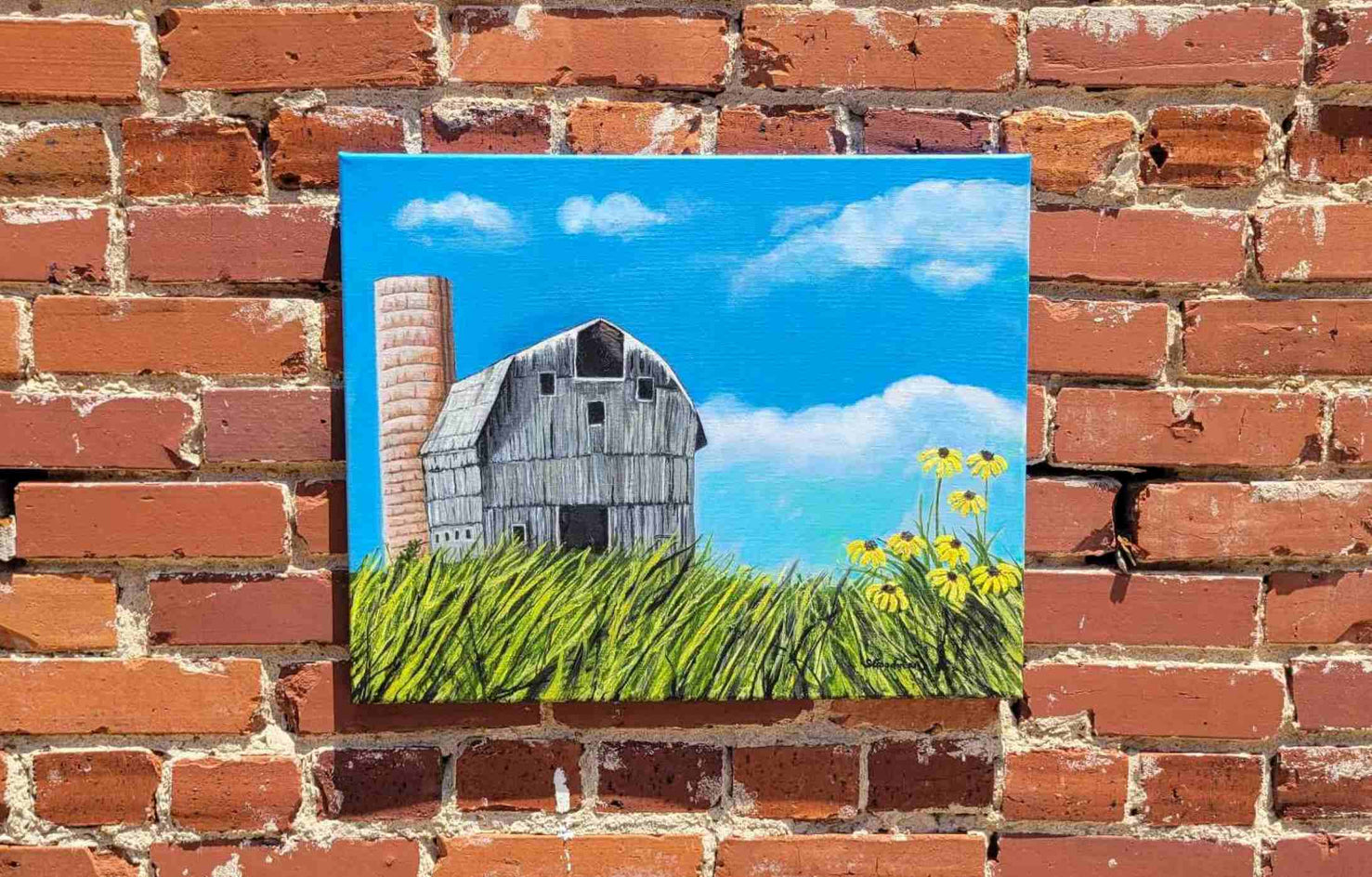 Barn and Silo II by Shela Goodman |  Context View of Artwork 