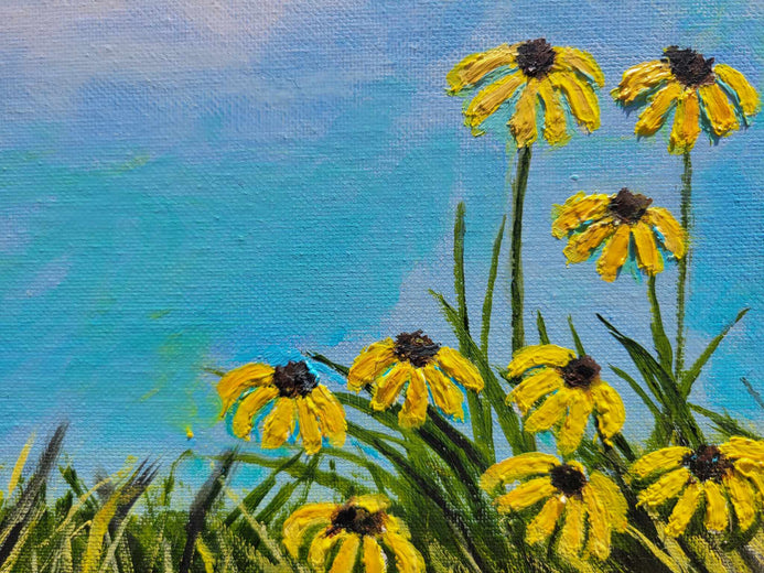 Barn and Silo II by Shela Goodman |   Closeup View of Artwork 