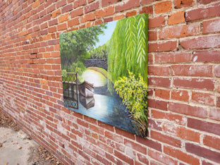 Bridge over Calm Water by Shela Goodman |  Side View of Artwork 