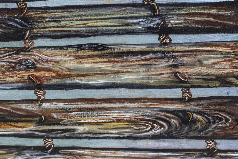 Bridge Over the River by Shela Goodman |   Closeup View of Artwork 