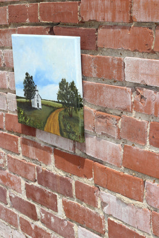Original art for sale at UGallery.com | Country Church by Shela Goodman | $300 | oil painting | 11' h x 14' w | photo 2