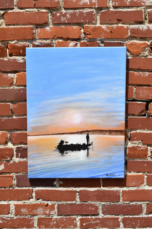 Original art for sale at UGallery.com | Let's Go Fishing by Shela Goodman | $750 | oil painting | 24' h x 18' w | photo 2