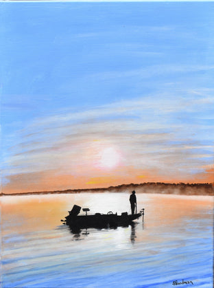 Original art for sale at UGallery.com | Let's Go Fishing by Shela Goodman | $750 | oil painting | 24' h x 18' w | photo 1