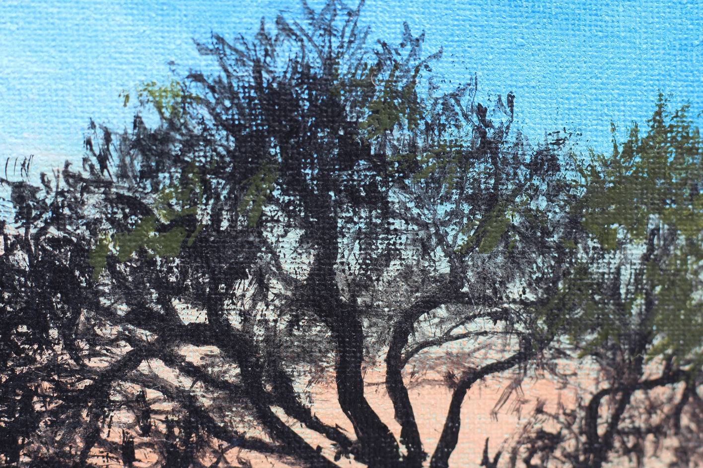 Tree by the River at Sunrise by Shela Goodman |  Closeup View of Artwork 