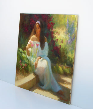 Original art for sale at UGallery.com | Alana in the Flower Garden by Sherri Aldawood | $1,500 | oil painting | 16' h x 16' w | photo 2
