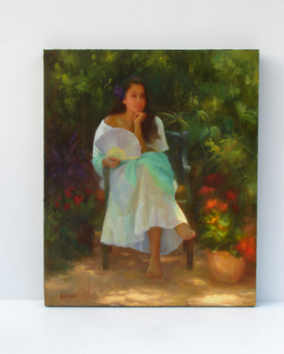 Original art for sale at UGallery.com | Alana with Fan by Sherri Aldawood | $2,050 | oil painting | 24' h x 20' w | photo 3
