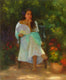 Original art for sale at UGallery.com | Alana with Fan by Sherri Aldawood | $2,050 | oil painting | 24' h x 20' w | thumbnail 1