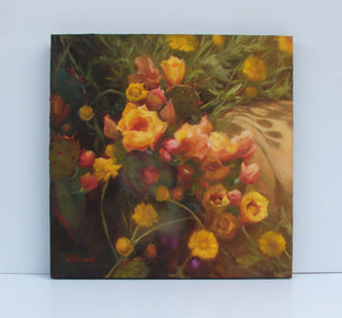 Original art for sale at UGallery.com | Blooming Prickly Pear by Sherri Aldawood | $1,000 | oil painting | 18' h x 18' w | photo 3