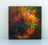 Original art for sale at UGallery.com | Bromeliad Explosion by Sherri Aldawood | $525 | oil painting | 12' h x 12' w | thumbnail 2