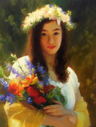 Original art for sale at UGallery.com | Flower Girl by Sherri Aldawood | $1,500 | oil painting | 20' h x 14' w | photo 4