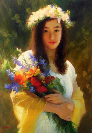 Original art for sale at UGallery.com | Flower Girl by Sherri Aldawood | $1,500 | oil painting | 20' h x 14' w | photo 1
