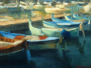 Harbor Boats by Sherri Aldawood |   Closeup View of Artwork 