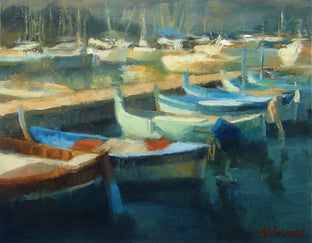 Original art for sale at UGallery.com | Harbor Boats by Sherri Aldawood | $525 | oil painting | 11' h x 14' w | photo 1