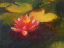 Original art for sale at UGallery.com | Mission Waterlily by Sherri Aldawood | $575 | oil painting | 16' h x 12' w | thumbnail 4