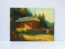 Original art for sale at UGallery.com | Old New Mexico Church by Sherri Aldawood | $575 | oil painting | 12' h x 16' w | thumbnail 3