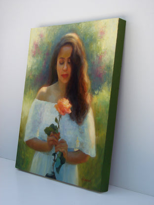 One Perfect Rose by Sherri Aldawood |  Side View of Artwork 