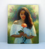Original art for sale at UGallery.com | One Perfect Rose by Sherri Aldawood | $1,700 | oil painting | 20' h x 16' w | thumbnail 3