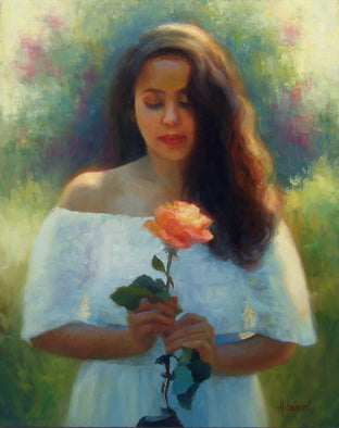 Original art for sale at UGallery.com | One Perfect Rose by Sherri Aldawood | $1,700 | oil painting | 20' h x 16' w | photo 1
